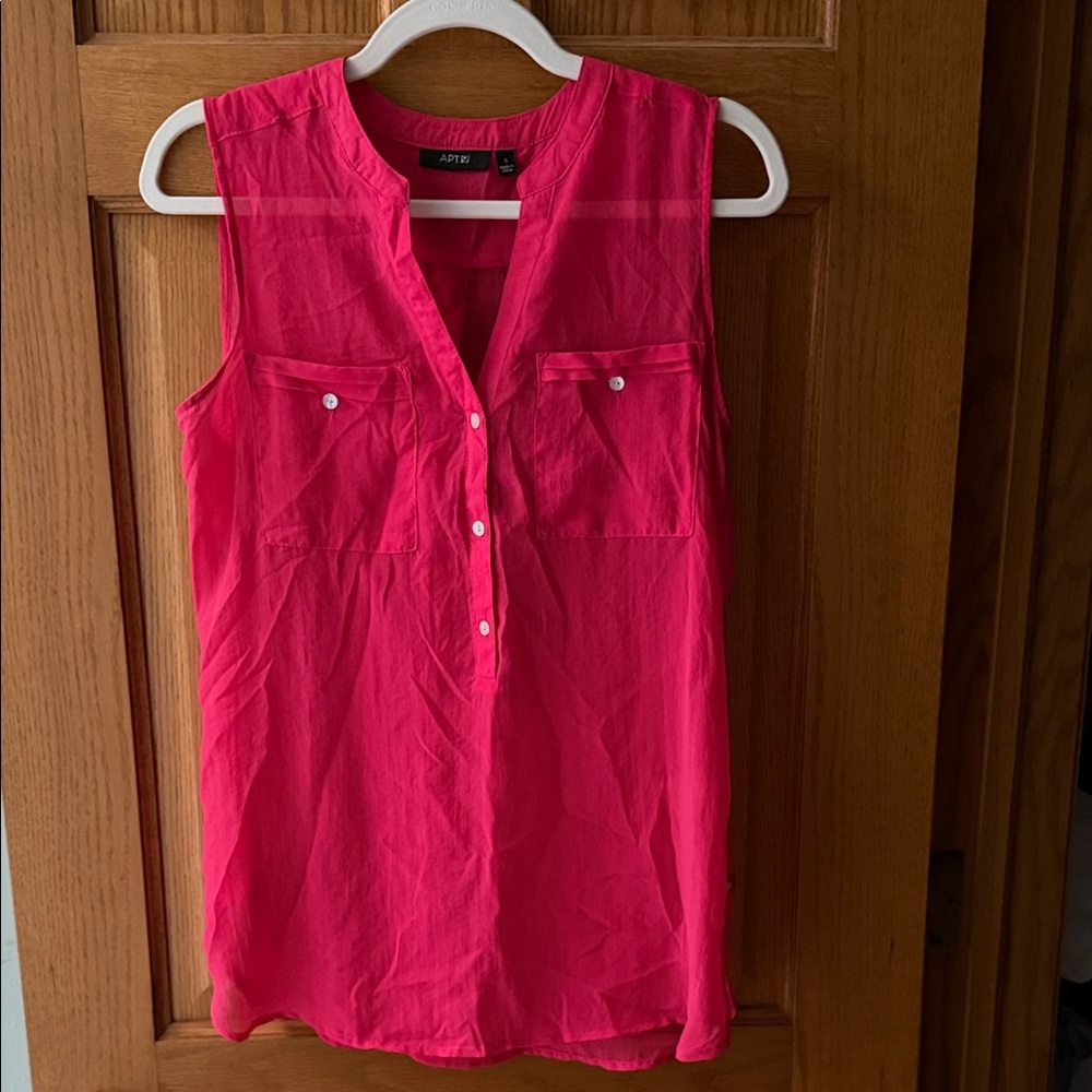 Apt. 9 Women's Bright Pink Sleeveless Blouse